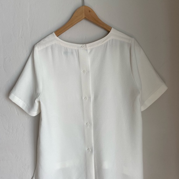 Madewell Button Back Shirt In Textured Crepe Size Large - Picture 4 of 7